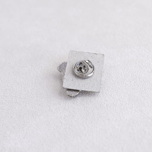 Vintage Teddy with Block Bear Small Pin Letter H Button Silver Tone 1" Cute - Picture 3 of 4